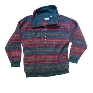 Bugle Boy Fleece‎ Pullover Mens Multicolor Good Aztec Geometric 90s SIZE L